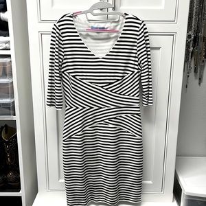 Antonio Melani Black/White Striped Dress